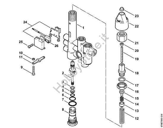 Unità  regolatrice di sicurezza, Pistoncino di comando Idropulitrice elettrica (RE) RE 961 PLUS della marca STIHL